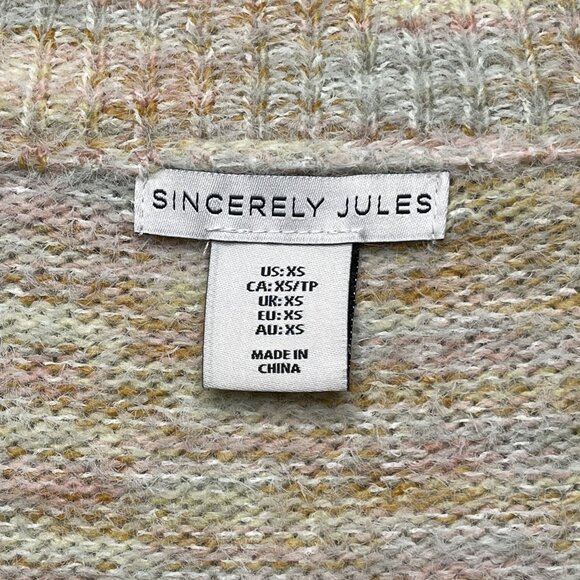 Cozy Sincerely Jules XS Womens Button-Front Multicolor Cardigan Sweater With Bal - Picture 2 of 7